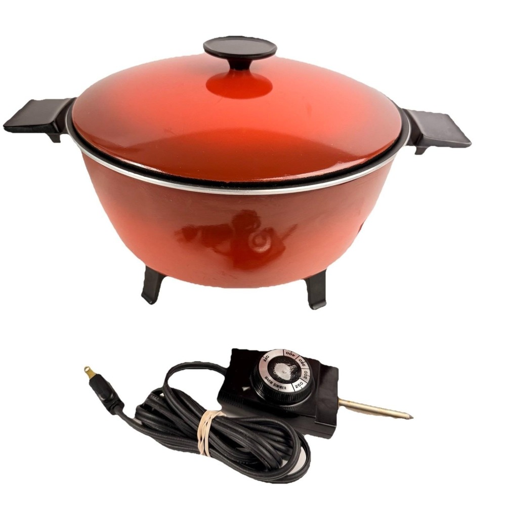 Vtg WEST BEND Country Kettle Electric Skillet Frypan Cooker Pot Casserole 5 Qt